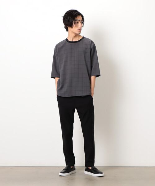 COMME　CA COMMUNE（コムサコミューン）の「グレンチェック ビッグＴシャツ（Tシャツ/カットソー・メンズ・ネイビー/グレー・M/L）」の3枚目の写真