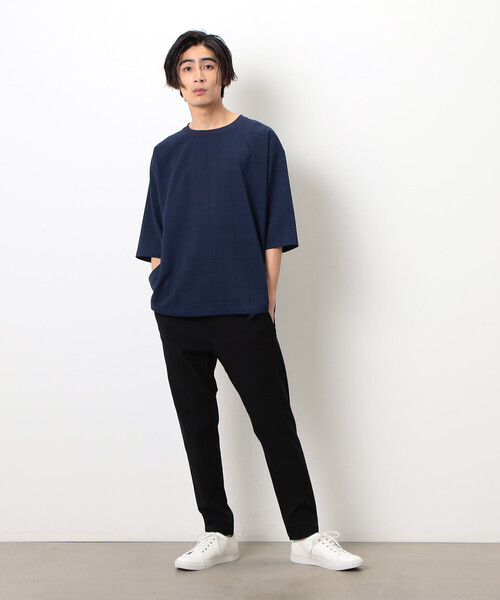 COMME　CA COMMUNE（コムサコミューン）の「グレンチェック ビッグＴシャツ（Tシャツ/カットソー・メンズ・ネイビー/グレー・M/L）」の5枚目の写真