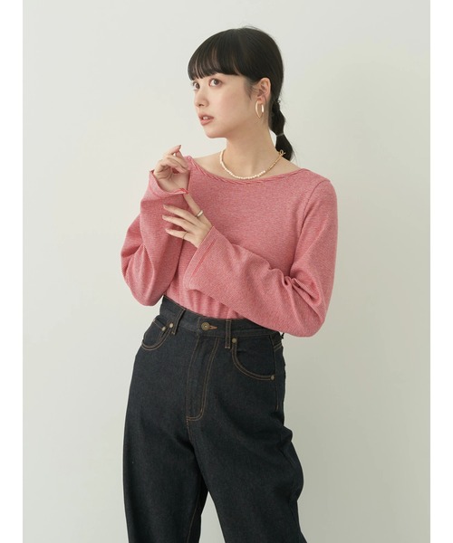 earth music&ecology（アースミュージックアンドエコロジー）の「2WAYネックリブプルオーバー（Tシャツ/カットソー・レディース・ブラック系その他4/ブラック/オフホワイト/レッド系その他・S/M）」の19枚目の写真