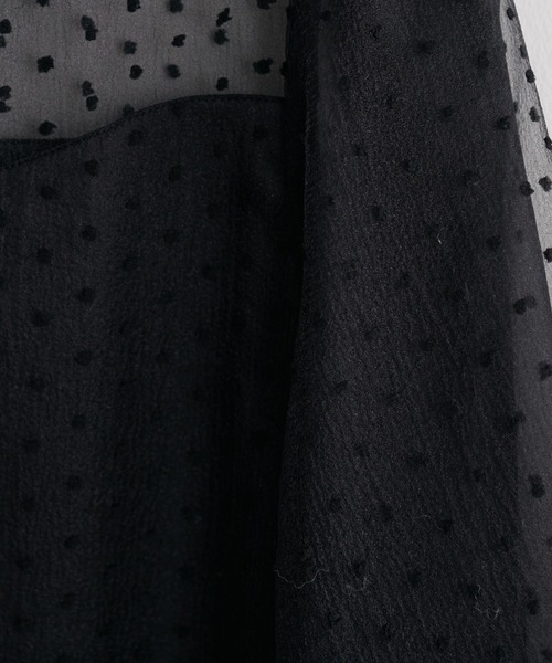 natural couture（ナチュラルクチュール）の「オケージョン対応可能 / オーガンジードビードットワンピース（ドレス・レディース・ブラック/グレー/ピンクベージュ・MEDIUM/LARGE）」の15枚目の写真