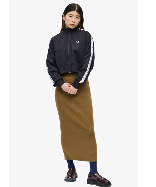トップス FRED PERRY CROPPED TAPED TRACK JACKET Fred Perry Cropped Taped Track Jacket | Oxygen Clothing
