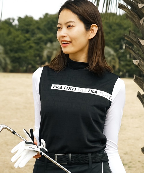 FILA GOLF(フィラゴルフ )の「【FILA GOLF:フィラゴルフ】レディースノースリシャツ+インナーセット ゴルフ(Tシャツ/カットソー・レディース・ブラック/ホワイト・LARGE/MEDIUM)」の22枚目の写真