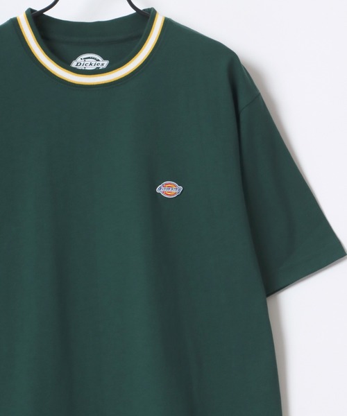 Dickies(ディッキーズ)の「Dickies/ディッキーズ 別注 オーバーサイズ ミニロゴワッペン ワンポイント刺繍 半袖Tシャツ/無地T/リブライン リンガーT/レディース メンズ(Tシャツ/カットソー・メンズ・グレー系その他/ブラック系その他2/ブラック/ブルー/ブラック系その他/ホワイト系その他2/グリーン/ホワイト系その他/ホワイト/マスタード/グリーン系その他/ネイビー/ブルー系その他/ブラック系その他3・M/L/XL)」の20枚目の写真