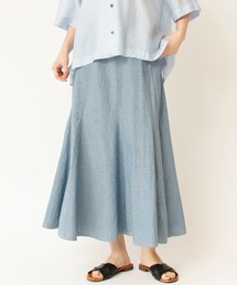 シャンブレーガゼットフレアスカート