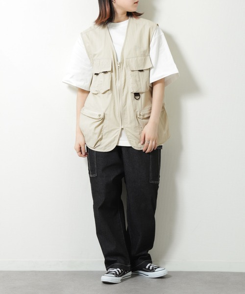 ZIP FIVE(ジップファイブ)の「【ZIP FIVE】 ナイロン テック ミリタリー ベスト / フィッシング ベスト(ベスト・メンズ・ダークグリーン/オフホワイト/ベージュ/オリーブ/チャコール/ブラック/パープル/ネイビー・LARGE/MEDIUM)」の12枚目の写真