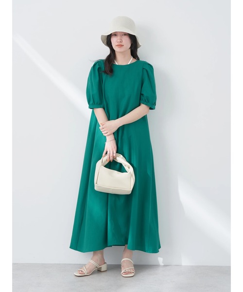 earth music&ecology(アースミュージックアンドエコロジー)の「リサイクルポリエステルブレンドAラインワンピース(ワンピース・レディース・ブルー/ブラック/レッド/グリーン・FREE)」の11枚目の写真