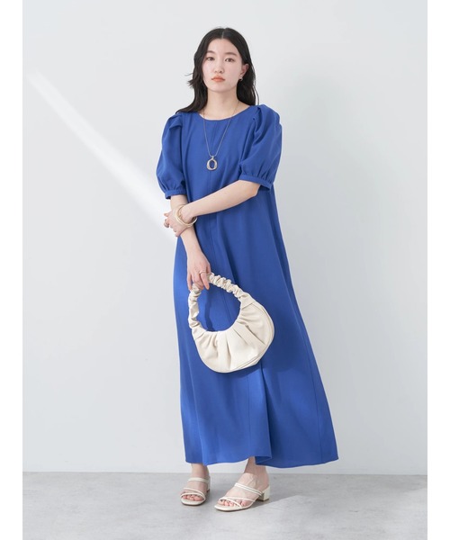 earth music&ecology(アースミュージックアンドエコロジー)の「リサイクルポリエステルブレンドAラインワンピース(ワンピース・レディース・ブルー/ブラック/レッド/グリーン・FREE)」の16枚目の写真