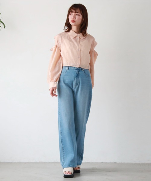 archives（アルシーヴ）の「マルチＷＡＹショートストライプシャツ（シャツ/ブラウス・レディース・ピンク/ネイビー/グリーン/オレンジ・MEDIUM）」の6枚目の写真