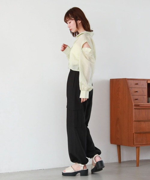 archives（アルシーヴ）の「マルチＷＡＹショートストライプシャツ（シャツ/ブラウス・レディース・ピンク/ネイビー/グリーン/オレンジ・MEDIUM）」の16枚目の写真