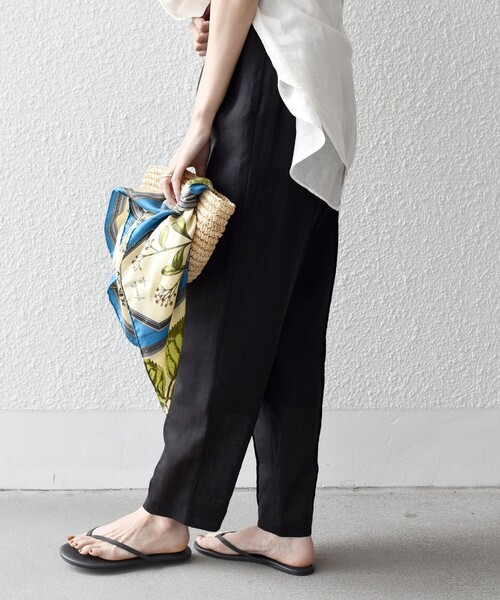 SHIPS（シップス）の「*〈手洗い可能〉センター プリーツ リネン イージーパンツ◆（その他パンツ・レディース・ブラック/オリーブ/ライム/ライトピンク/ピンク系・SMALL/MEDIUM）」の8枚目の写真