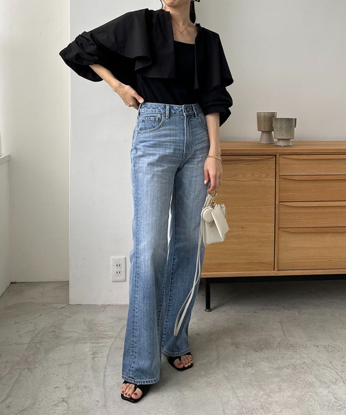 CAPRICIEUX LE'MAGE（カプリシューレマージュ）の「セミフレアデニム（デニムパンツ・レディース・ブルー/ブラック・36/38）」の18枚目の写真