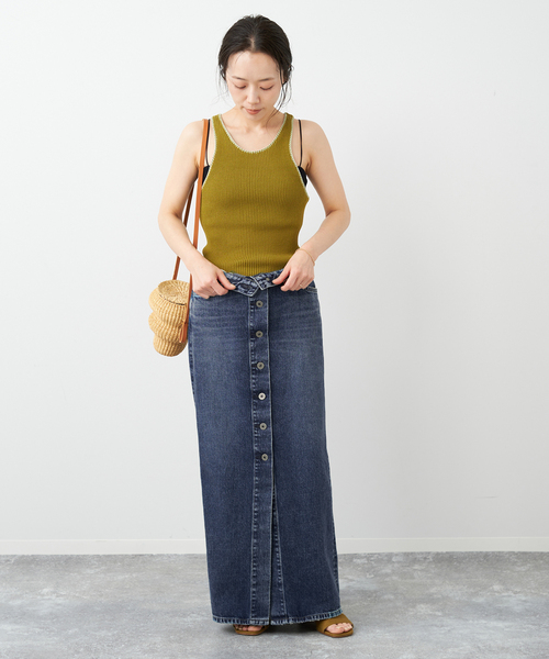 Plage ヘルシーデニロングスカート　ベージュ plage（プラージュ）の「【Healthy denim/ヘルシーデニム】SP