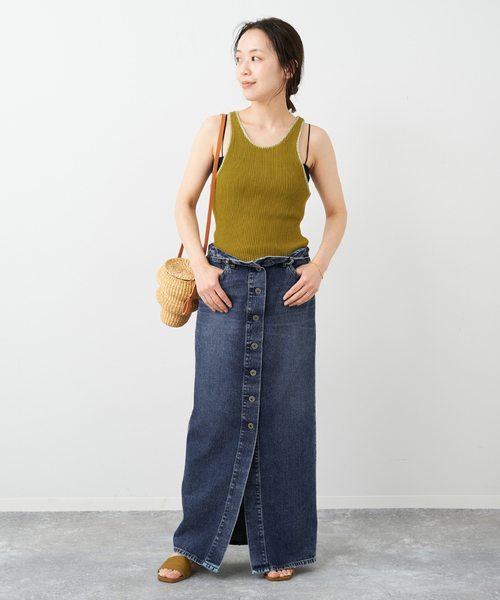 plage（プラージュ）の「製品加工デニムロングスカート（デニムスカート・レディース・ネイビー・38/36）」の3枚目の写真