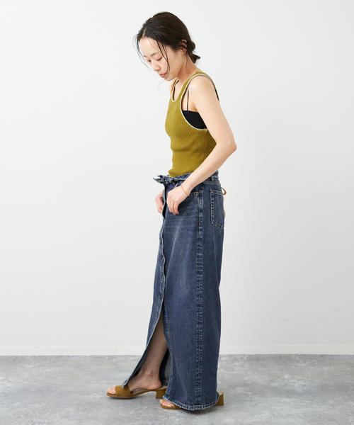 plage（プラージュ）の「製品加工デニムロングスカート（デニムスカート・レディース・ネイビー・38/36）」の6枚目の写真