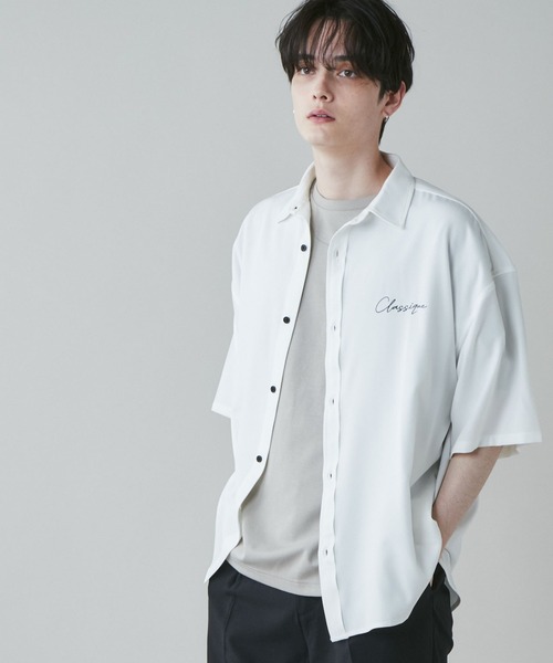 LUCY(ルーシー)の「LUCY/アムンゼン シンプルロゴBIGシャツ(シャツ/ブラウス・メンズ・ホワイト/ブラック/ブルー/ダークグレー・MEDIUM/LARGE)」の1枚目の写真