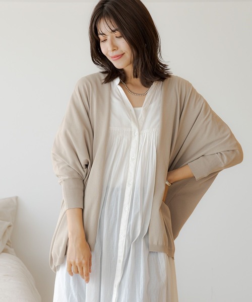 Elura（エルーラ）の「サマープロテクトドルマンカーディガン/163375（カーディガン/ボレロ・レディース・ホワイト/ブラック/ライトベージュ/ネイビー/ブラウン系その他/ライトグレー・MEDIUM/LARGE）」の5枚目の写真