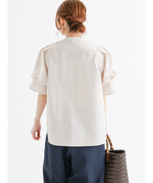 Te chichi（テチチ）の「バンドカラーバルーン袖ブラウス（シャツ/ブラウス・レディース・ベージュ/オフホワイト/ブルー・ﾌﾘ-）」の10枚目の写真
