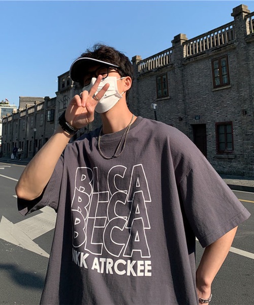96thes(クローズ)の「韓国ストリート ビッグシルエットプリントロゴTシャツ(Tシャツ/カットソー・メンズ・ブルー系その他2/ブラック系その他2/ホワイト系その他2/グレー系その他/ブラック系その他/ホワイト系その他/ブラック/ホワイト/ブルー・L/M)」の7枚目の写真