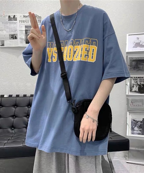 96thes(クローズ)の「韓国ストリート ビッグシルエットプリントロゴTシャツ(Tシャツ/カットソー・メンズ・ブルー系その他2/ブラック系その他2/ホワイト系その他2/グレー系その他/ブラック系その他/ホワイト系その他/ブラック/ホワイト/ブルー・L/M)」の9枚目の写真
