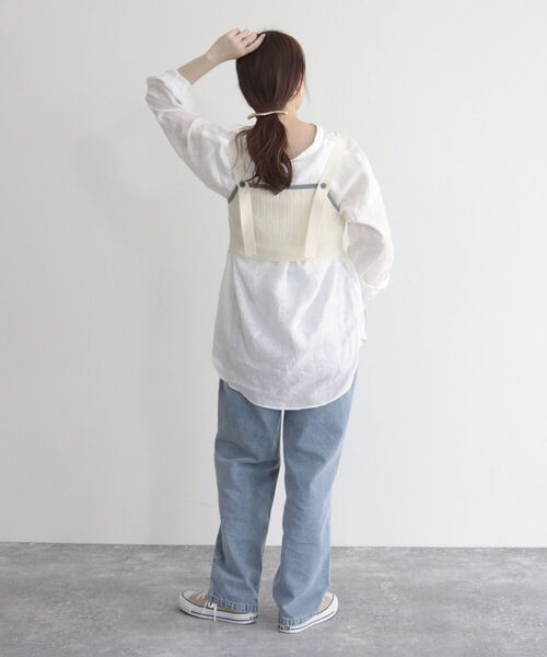 fredy emue(フレディエミュ)の「【fredyemueフレディエミュ】配色ニットビスチェ(ニット/セーター・レディース・ブラック/オフホワイト・38)」の7枚目の写真