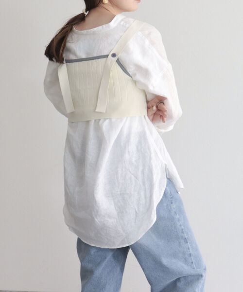 fredy emue(フレディエミュ)の「【fredyemueフレディエミュ】配色ニットビスチェ(ニット/セーター・レディース・ブラック/オフホワイト・38)」の12枚目の写真