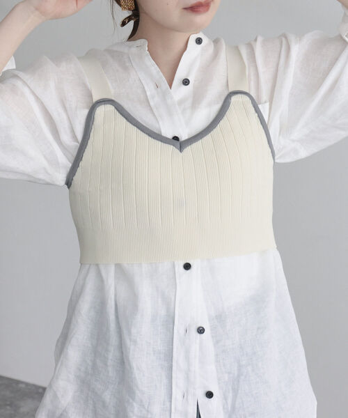 fredy emue(フレディエミュ)の「【fredyemueフレディエミュ】配色ニットビスチェ(ニット/セーター・レディース・ブラック/オフホワイト・38)」の15枚目の写真