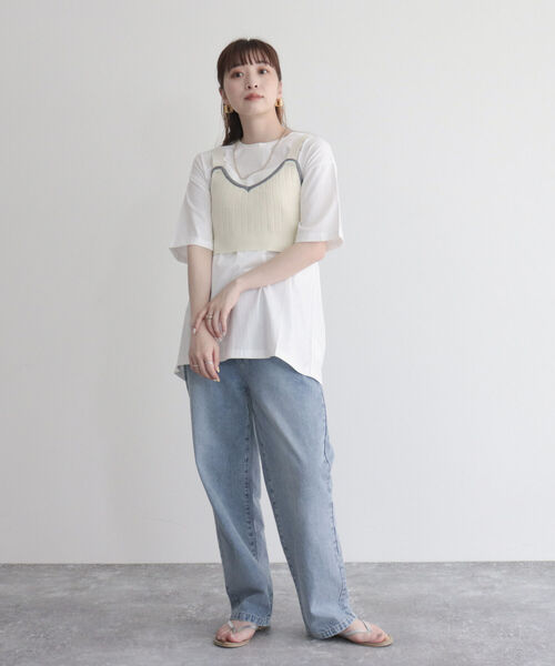 fredy emue(フレディエミュ)の「【fredyemueフレディエミュ】配色ニットビスチェ(ニット/セーター・レディース・ブラック/オフホワイト・38)」の18枚目の写真