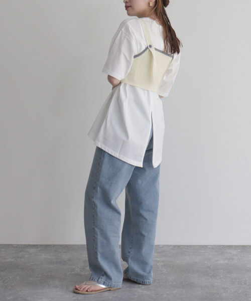 fredy emue(フレディエミュ)の「【fredyemueフレディエミュ】配色ニットビスチェ(ニット/セーター・レディース・ブラック/オフホワイト・38)」の20枚目の写真