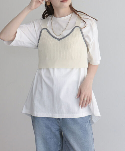 fredy emue(フレディエミュ)の「【fredyemueフレディエミュ】配色ニットビスチェ(ニット/セーター・レディース・ブラック/オフホワイト・38)」の22枚目の写真