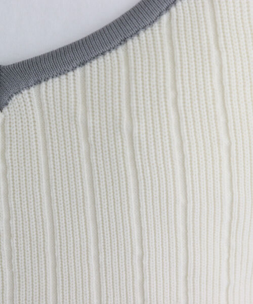 fredy emue(フレディエミュ)の「【fredyemueフレディエミュ】配色ニットビスチェ(ニット/セーター・レディース・ブラック/オフホワイト・38)」の4枚目の写真