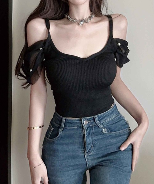 SPIGA（スピーガ）の「ﾊﾟｰﾙ付ｼｱｰ袖ﾄｯﾌﾟｽ（その他トップス・レディース・ホワイト/ブラック/ベージュ/ピンク・FREE）」の10枚目の写真