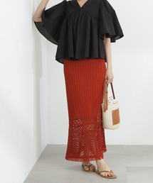 N.(N. Natural Beauty Basic) | ◆透かし編みニットレーススカート(スカート)