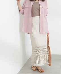 N.（N. Natural Beauty Basic） | ◆透かし編みニットレーススカート(スカート)