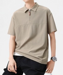 Cloudstyle（クラウドスタイル）の「【Cloudstyle】ハーフジップ 半袖 ポロシャツ（ポロシャツ）」