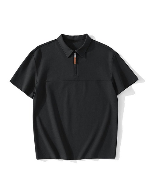 Cloudstyle（クラウドスタイル）の「【Cloudstyle】ハーフジップ 半袖 ポロシャツ（ポロシャツ・メンズ・ライトグリーン/キャメル/ホワイト/ブラック・LARGE/X-LARGE/MEDIUM/XX-LARGE）」の13枚目の写真