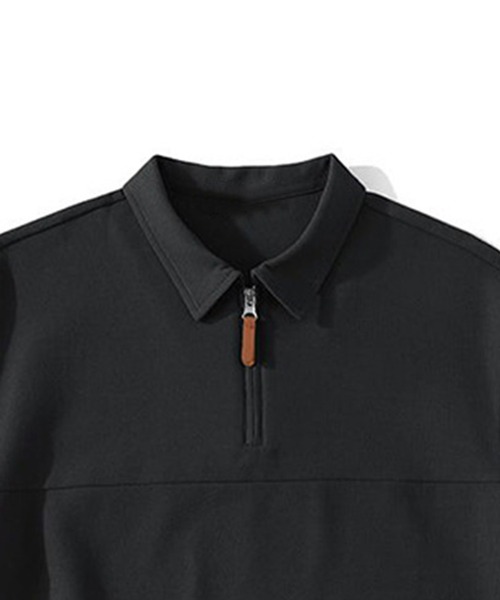 Cloudstyle（クラウドスタイル）の「【Cloudstyle】ハーフジップ 半袖 ポロシャツ（ポロシャツ・メンズ・ライトグリーン/キャメル/ホワイト/ブラック・LARGE/X-LARGE/MEDIUM/XX-LARGE）」の14枚目の写真