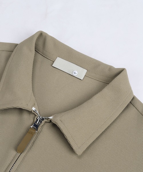 Cloudstyle（クラウドスタイル）の「【Cloudstyle】ハーフジップ 半袖 ポロシャツ（ポロシャツ・メンズ・ライトグリーン/キャメル/ホワイト/ブラック・LARGE/X-LARGE/MEDIUM/XX-LARGE）」の21枚目の写真