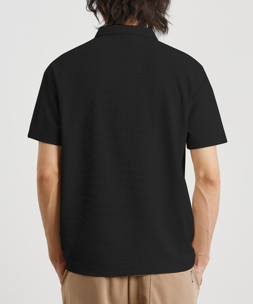 Cloudstyle（クラウドスタイル）の「【Cloudstyle】ハーフジップ 半袖 ポロシャツ（ポロシャツ・メンズ・ライトグリーン/キャメル/ホワイト/ブラック・LARGE/X-LARGE/MEDIUM/XX-LARGE）」の12枚目の写真