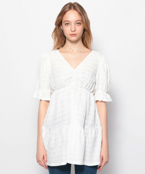 FOREVER 21（フォーエバー トゥエンティーワン）の「深Vネックチュニックミニワンピース（チュニック・レディース・ホワイト/ブラック・SMALL/MEDIUM）」の10枚目の写真