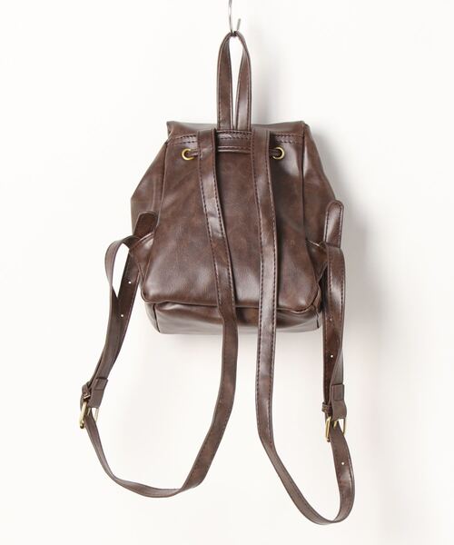 STYLEBLOCK（スタイルブロック）の「ビンテージ風PUレザーミニリュック（バックパック/リュック・レディース・ブラウン・FREE）」の2枚目の写真