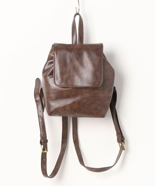 STYLEBLOCK（スタイルブロック）の「ビンテージ風PUレザーミニリュック（バックパック/リュック・レディース・ブラウン・FREE）」の6枚目の写真