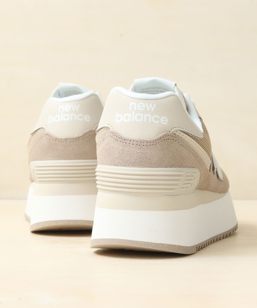 美品ニューバランス　WL574ZSM 574 ホワイト　ベージュ　23.5 Women's 574+ Sneakers | Juniper With Raincloud & White