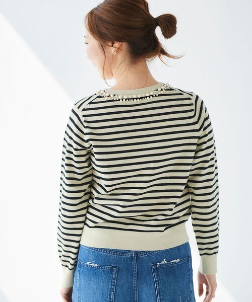 le.coeur blanc（ルクールブラン）の「パール刺繍ニットカーディガン（カーディガン/ボレロ・レディース・ブラック/マスタード/グレイッシュベージュ/ベージュ系その他3・38）」の13枚目の写真