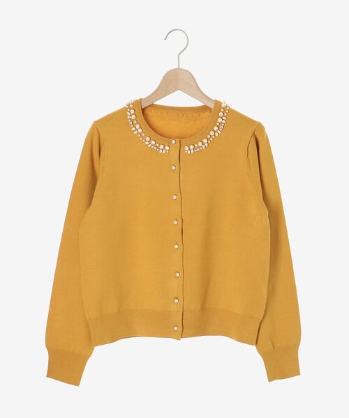 le.coeur blanc（ルクールブラン）の「パール刺繍ニットカーディガン（カーディガン/ボレロ・レディース・ブラック/マスタード/グレイッシュベージュ/ベージュ系その他3・38）」の14枚目の写真