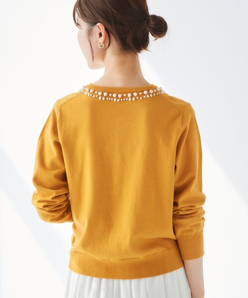 le.coeur blanc（ルクールブラン）の「パール刺繍ニットカーディガン（カーディガン/ボレロ・レディース・ブラック/マスタード/グレイッシュベージュ/ベージュ系その他3・38）」の20枚目の写真