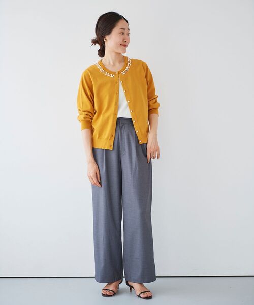 le.coeur blanc（ルクールブラン）の「パール刺繍ニットカーディガン（カーディガン/ボレロ・レディース・ブラック/マスタード/グレイッシュベージュ/ベージュ系その他3・38）」の22枚目の写真