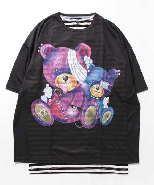 semantic design(セマンティックデザイン)の「アンサンブル 2枚 セット メンズ 半袖 BIG Tシャツ & タンクトップ ゆったり オーバーサイズ SD×PSYCHONATION (アンサンブル・メンズ・ホワイト/ピンク/ブラック・LARGE/MEDIUM)」の5枚目の写真