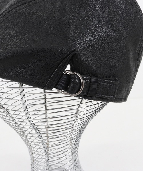 CAMBIO(カンビオ)の「mko11380- Washable Fake Leather Hunting レザーハンチング(ハンチング/ベレー帽・メンズ・ブラック・FREE)」の7枚目の写真