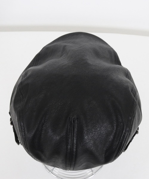 CAMBIO(カンビオ)の「mko11380- Washable Fake Leather Hunting レザーハンチング(ハンチング/ベレー帽・メンズ・ブラック・FREE)」の9枚目の写真
