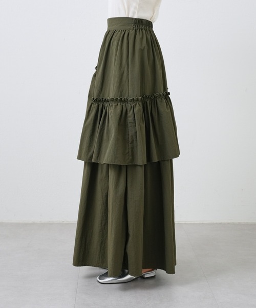 COLONY 2139（コロニートゥーワンスリーナイン）の「ナイロンアシンメトリーティアードスカート（スカート・レディース・カーキ/ブラック/ホワイト・FREE）」の19枚目の写真